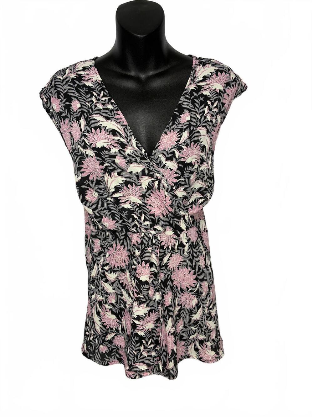 Fashion Bug Women's Floral Print V-Neck Blouse Size 22/24W